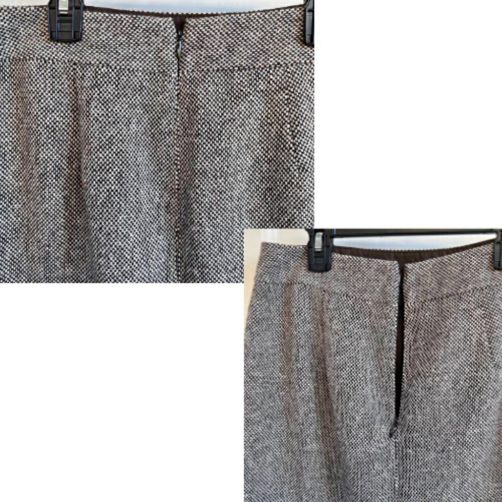 BANANA REPUBLIC Tweed Wool Blend Blackish Brown & White Pencil Skirt Size 4 - Picture 6 of 11